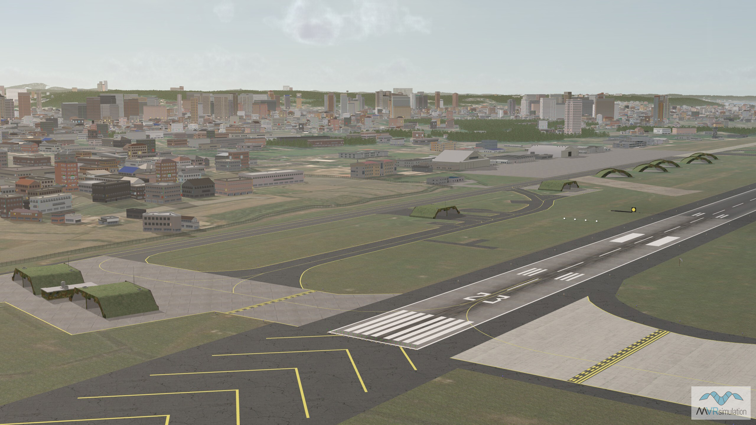 Airfield at Hsinchu Air Force base included in the MVRsimulation Asia terrain database.