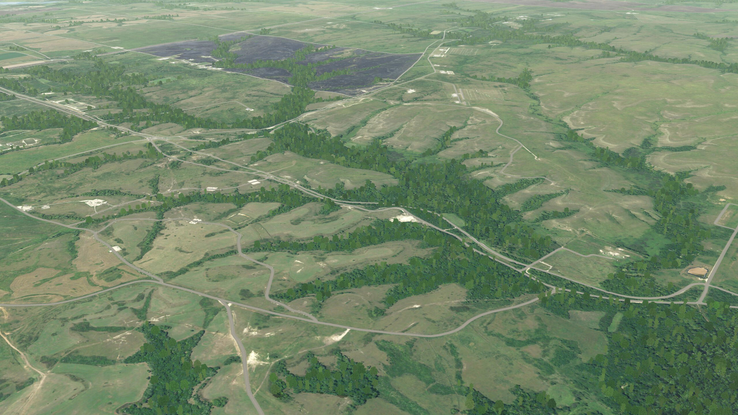 Aerial image of the range at Fort Riley as part of the VRSG CONUS North Central Terrain database.