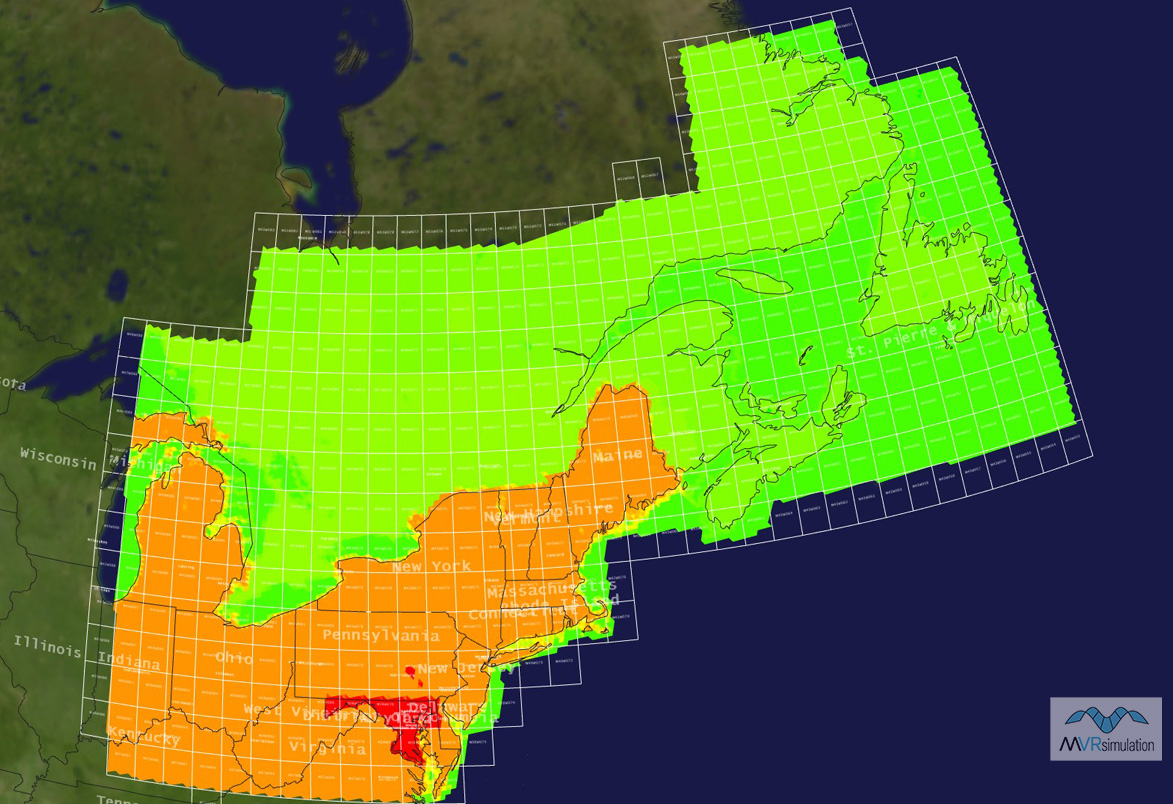 MVRsimulation virtual CONUS Northeast region.