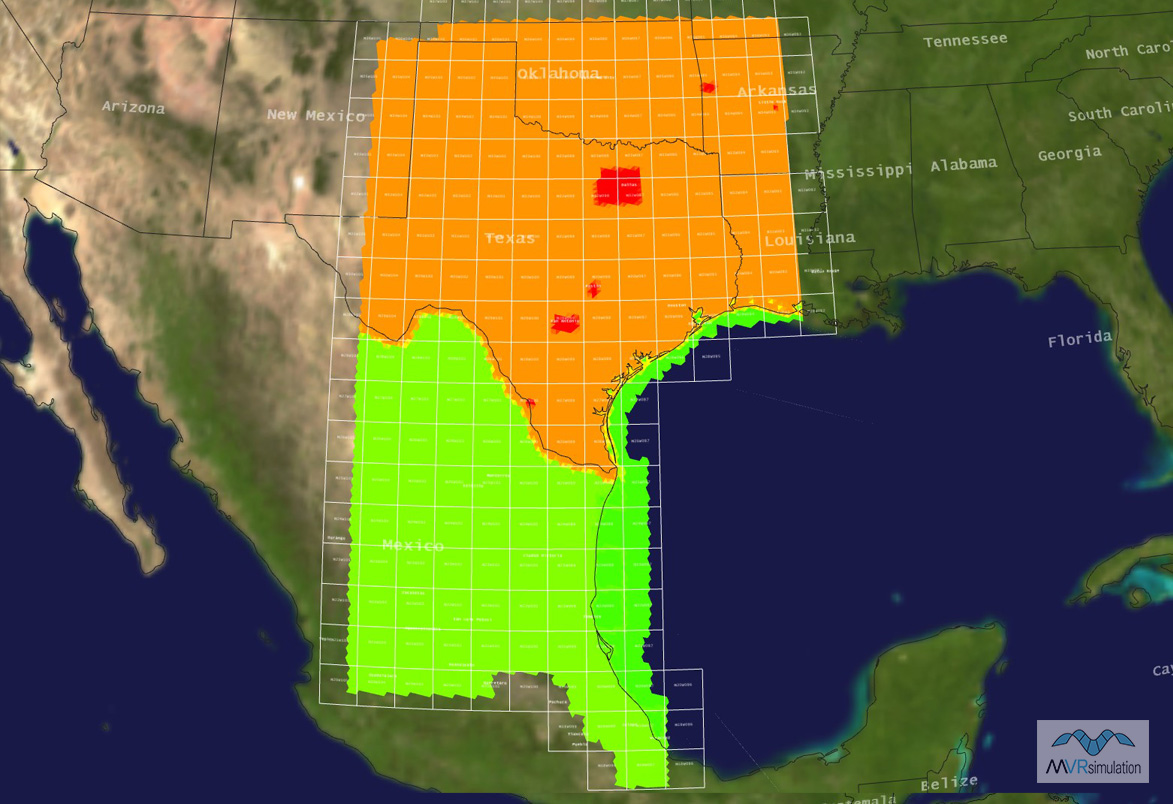 MVRsimulation  virtual  CONUS South Central region.