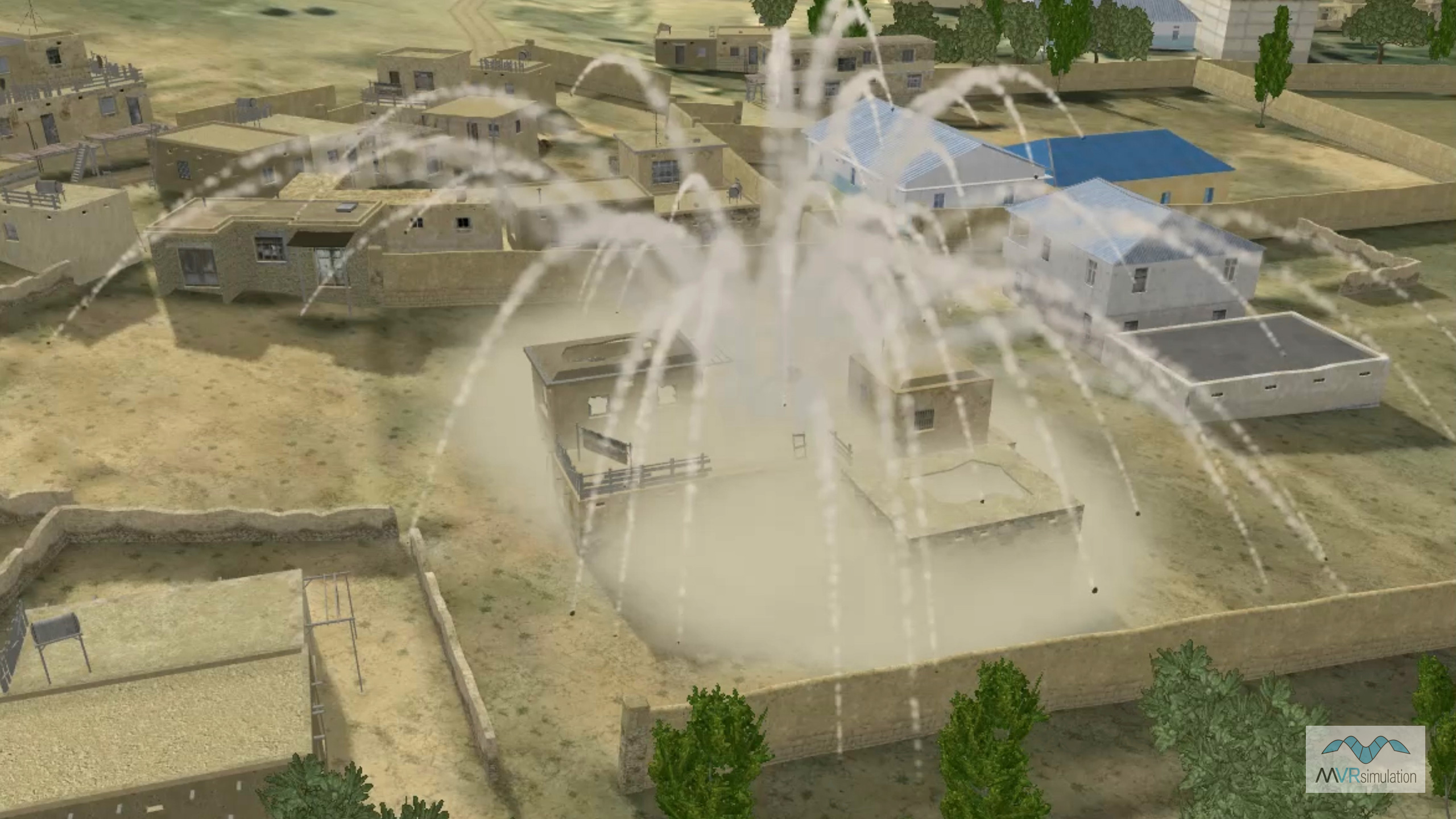  MVRsimulation VRSG's solid particle effects, which model projectiles and dust trails being cast from detonation events.
