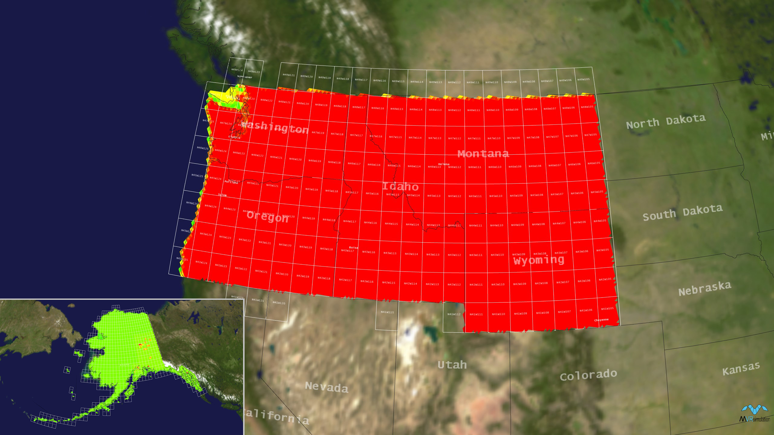 MVRsimulation  virtual CONUS Northwest region.