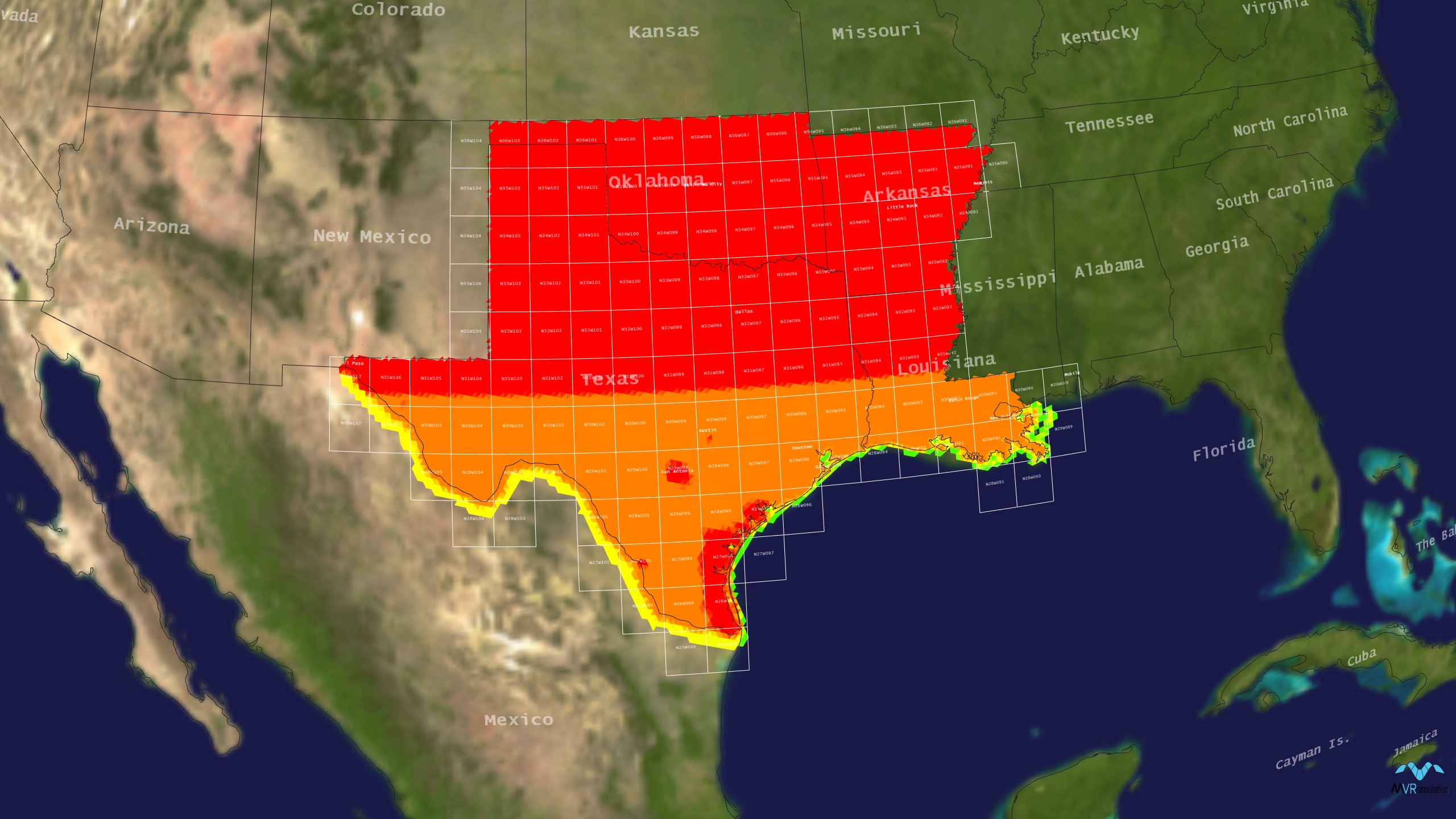 MVRsimulation  virtual  CONUS South Central region.