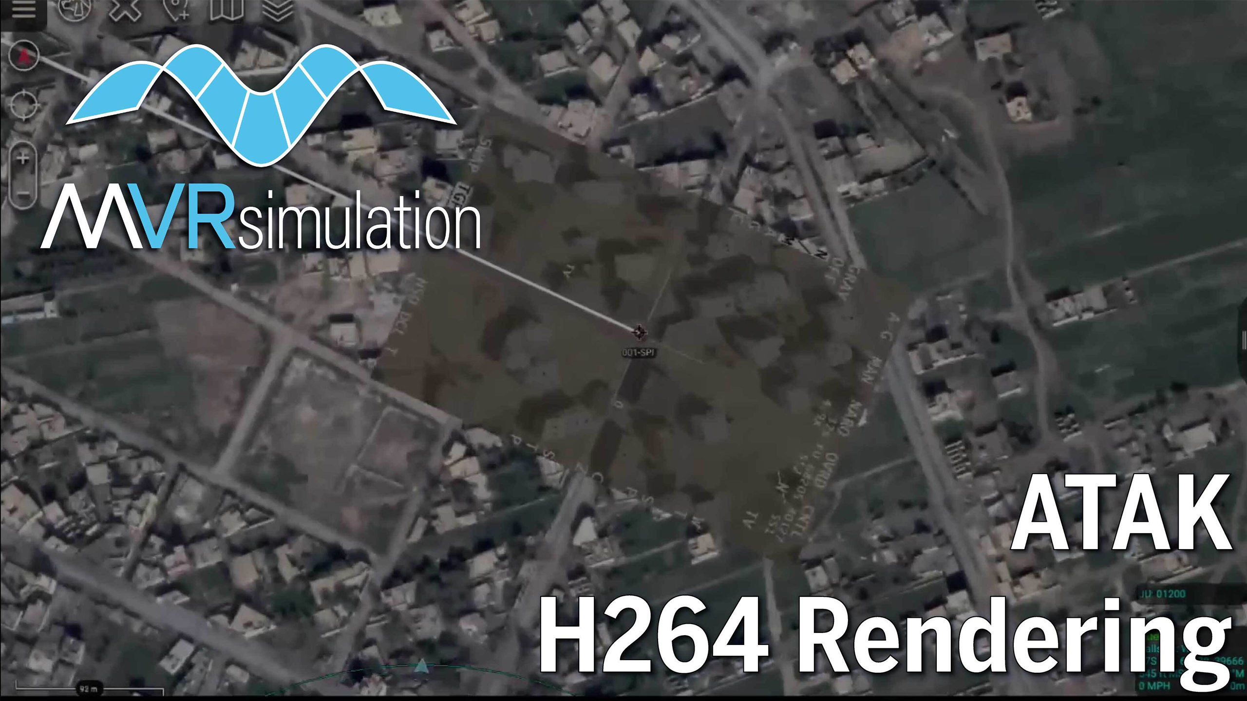 ATAK rendering an H264 video feed from VSRG simulated Sniper pod video datalink